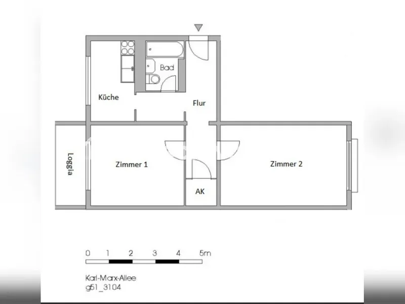 Tauschwohnung: Sehr gut geschnittene 2 Zimmer Wohnung — photo 1